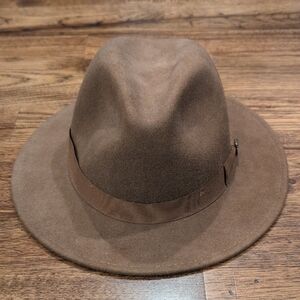 Mens vintage Scala brown wool Fedora hat size L